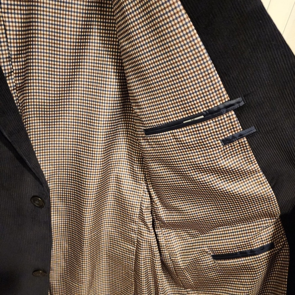 Saddlebred Corduroy Sports Coat Blazer Dark Blue/Navy 44L Dapper business - Picture 5 of 10